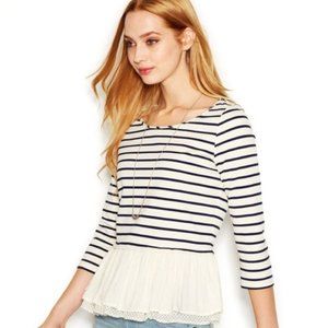 Maison Jules Stripe Peplum Top